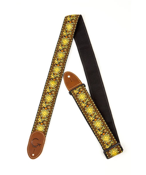 Fender G Brand Strap Yellow/Orange Brown Ends