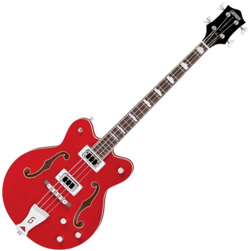 Gretsch G5442bdc Electromatic Hollow Body 30.3″ Short Scale Bass, Rosewood Fingerboard, Transparent Red