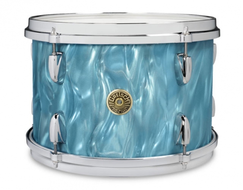 Gretsch Tom Tom Usa Broadkaster Nitron Wrap 15″ X 13″ Aqua Satin Flame