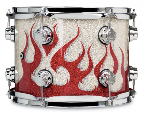 Drum Workshop 8017421 Graphic Red Tribal Flames Over Broken Glass