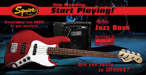 Fender Squier Affinity Jazz Bass Metallic Red sada zesilova