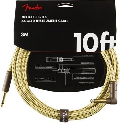  Fender Deluxe 10′ Angle Tweed Instrument Cable