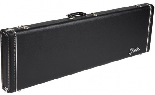 Fender G&G Deluxe Jazz Bass Hardshell Case, Black With Orange Plush Interior, Fender Amp Logo