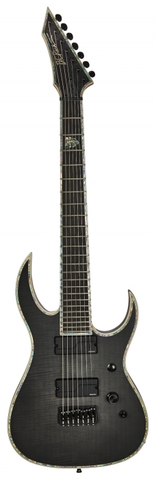 BC Rich Shredzilla Extreme Exotic Hipshot Bridge 7-String Flamed Maple Top Trans Black Satin