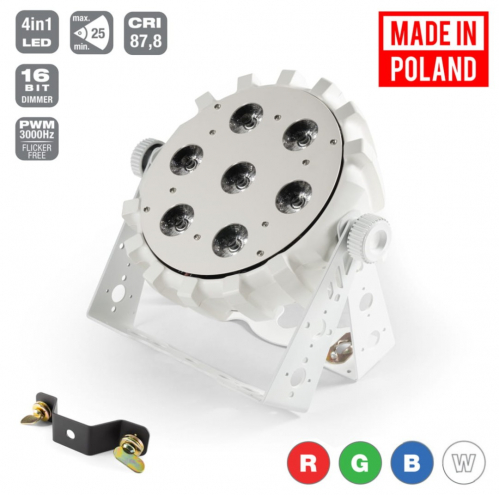 Flash Pro Led Par Slim 7x10w Rgbw 4in1 25� White Housing Mk2