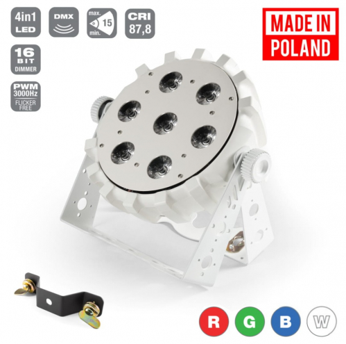 Flash Pro Led Par Slim 7x10w Rgbw 4in1 15° White Housing Wireless Dmx Mk2 Flash Pro Led Par Slim 7x10w Rgbw 4in1 15° White Housing Wireless Dmx Mk2