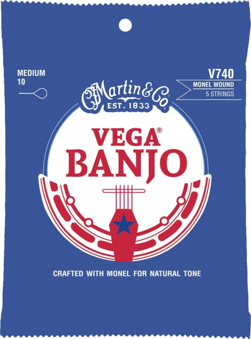  Martin V740 Strings Vega Retro Banjo 7405 Medium struny na banjo