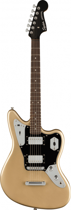 Fender Squier Contemporary Jaguar HH ST Black Pickguard Shoreline Gold