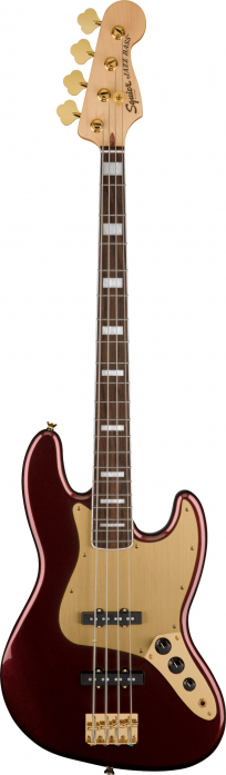 Fender Squier 40th Anniversary Jazz Bass Gold Edition Ruby Red Metallic