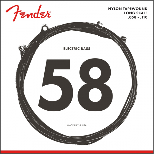 Fender 9120 Bass Strings, Nylon Tapewound, .058-.110 Gauge struny