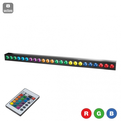 Flash LED WALL WASHER 24x3W RGB 3in1 8 SECTIONS - ledbar