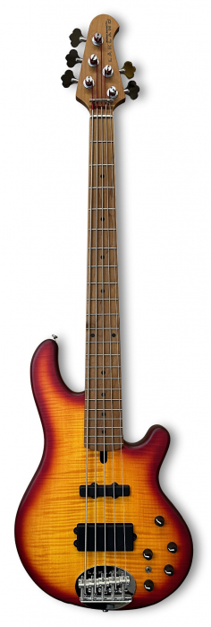  Lakland Skyline 55-02 Deluxe Bass, 5-String - Quilted Maple Top, Cherry Sunburst Satin