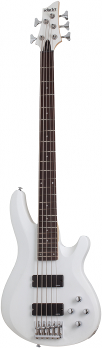 Schecter C-5 Deluxe Satin White bass guitar