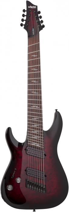 Schecter 2469 Omen Elite 8 MultiScale Black Cherry Burst Link gitara elektryczna leworczna