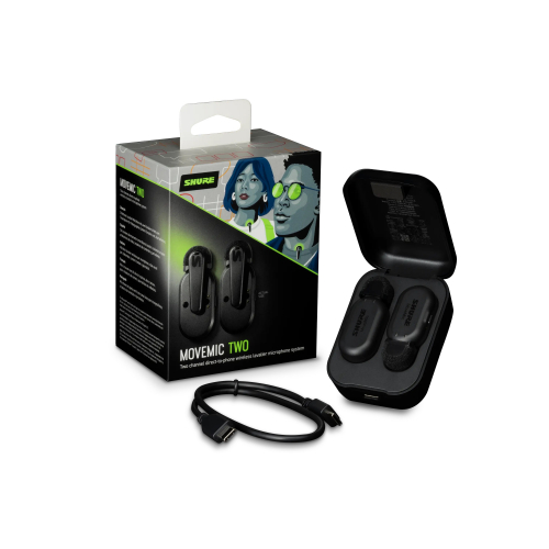 Shure MV-TWO-Z6 - Dwa bezprzewodowe mikrofony MoveMic MV-LAV, Case adujcy