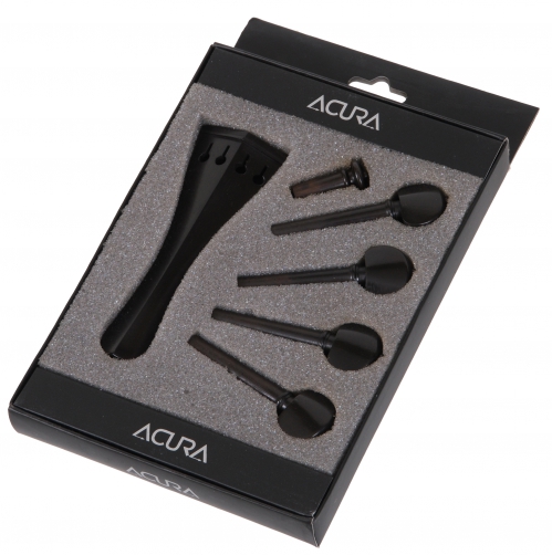 AN violin tailpiece set 4/4 a la Hill ebony, black ball