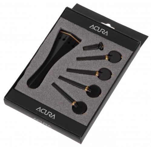 AN violin tailpiece set 4/4 a la Hill ebony heart, gold fret