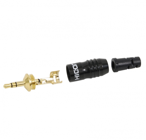 Hicon HI-J35S02 mini jack TRS  3.5mm (czarny/z�ocony)