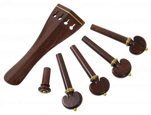 AN violin tailpiece set 4/4 a la Hill rosewood heart, gold fret AN violin tailpiece set 4/4 a la Hill rosewood heart, gold fret