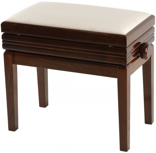 Grenada BG 5 piano bench with drawer, gloss walnut, beige drubbing