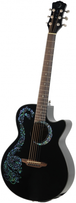 Luna Fau Dragon Black elektricko-akustick kytara