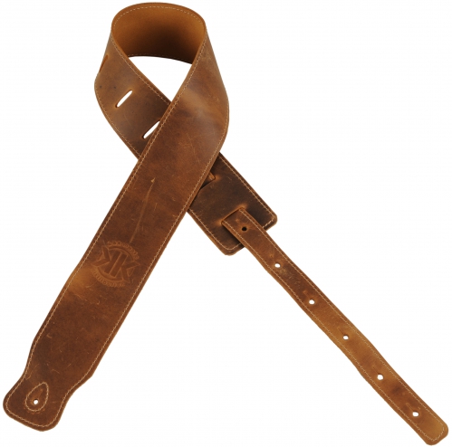 Filippe guitar leather belt 8 cm brown