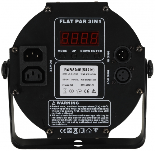 MLight Flat7 LED PAR 3-in-1 RGB; 7x9W - reflektor LED p�aski, obudowa metalowa, czarna