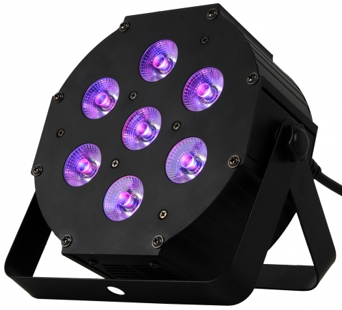 MLight Flat7 LED PAR 3-in-1 RGB; 7x9W - reflektor LED p�aski, obudowa metalowa, czarna
