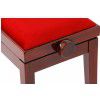 Grenada BG 27 piano bench, gloss mahogany, red drubbing