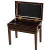 Grenada BG 5 piano bench with drawer, gloss walnut, beige drubbing