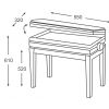 Grenada BG 5 piano bench with drawer, gloss walnut, beige drubbing